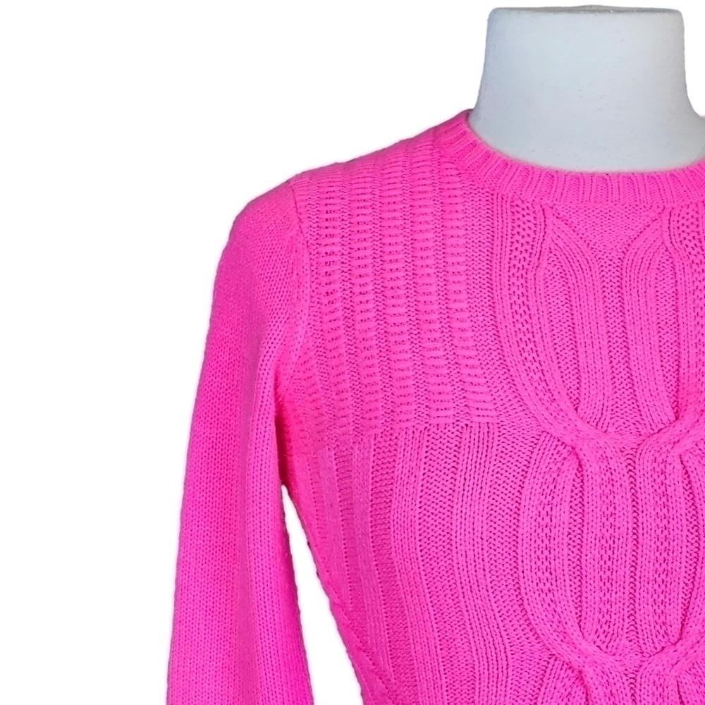 Ted Baker Daisuma Cable Knit Sweater Hot Pink Size 2 - Picture 5 of 16